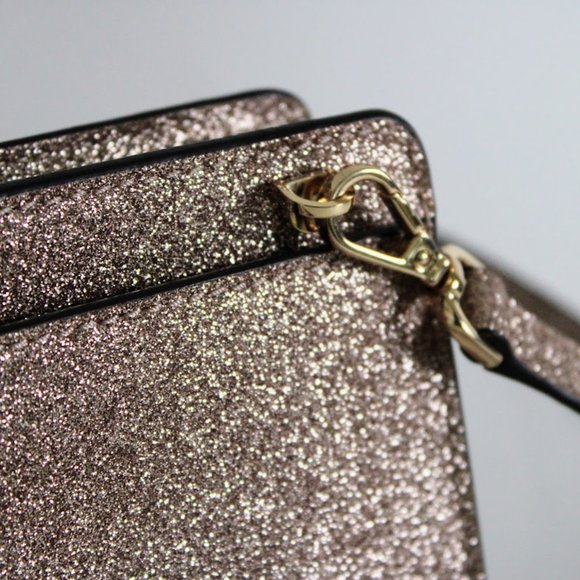 Michael Kors Rose Gold/Champagne Convertible Clutch and Cross Body Purse - Picture 7 of 12